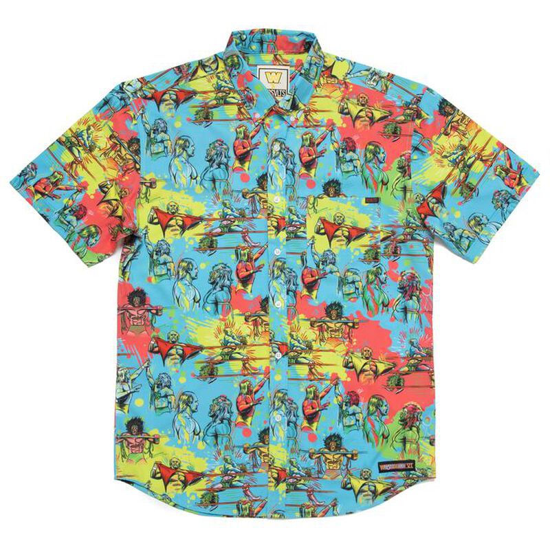 Hulk Hogan vs. Ultimate Warrior RSVLTS Button Down Shirt Pwcatalog