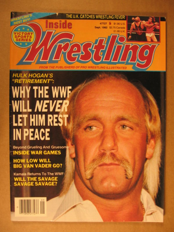Inside Wrestling September 1992 Magazine PWcatalog