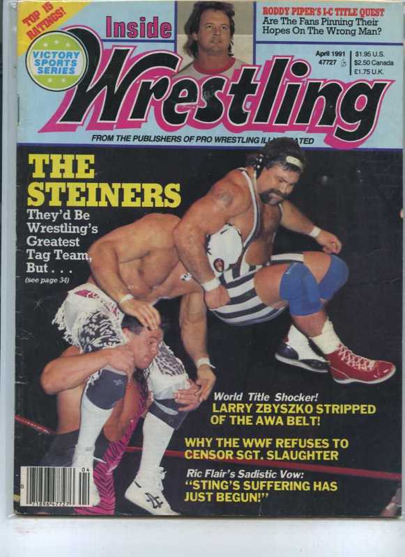 Inside Wrestling April 1991 Magazine PWcatalog