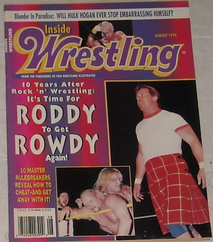 Inside Wrestling August 1994 Magazine PWcatalog