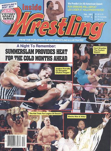 Inside Wrestling December 1991 Magazine PWcatalog