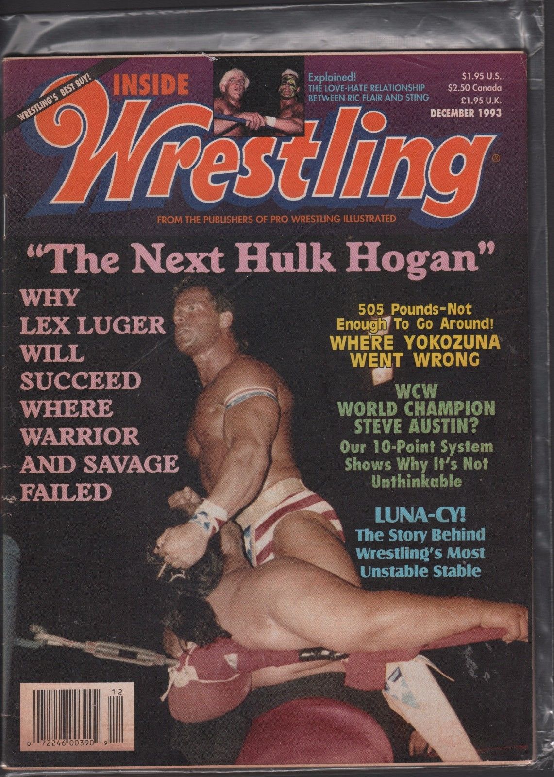 Inside Wrestling December 1993 Magazine PWcatalog