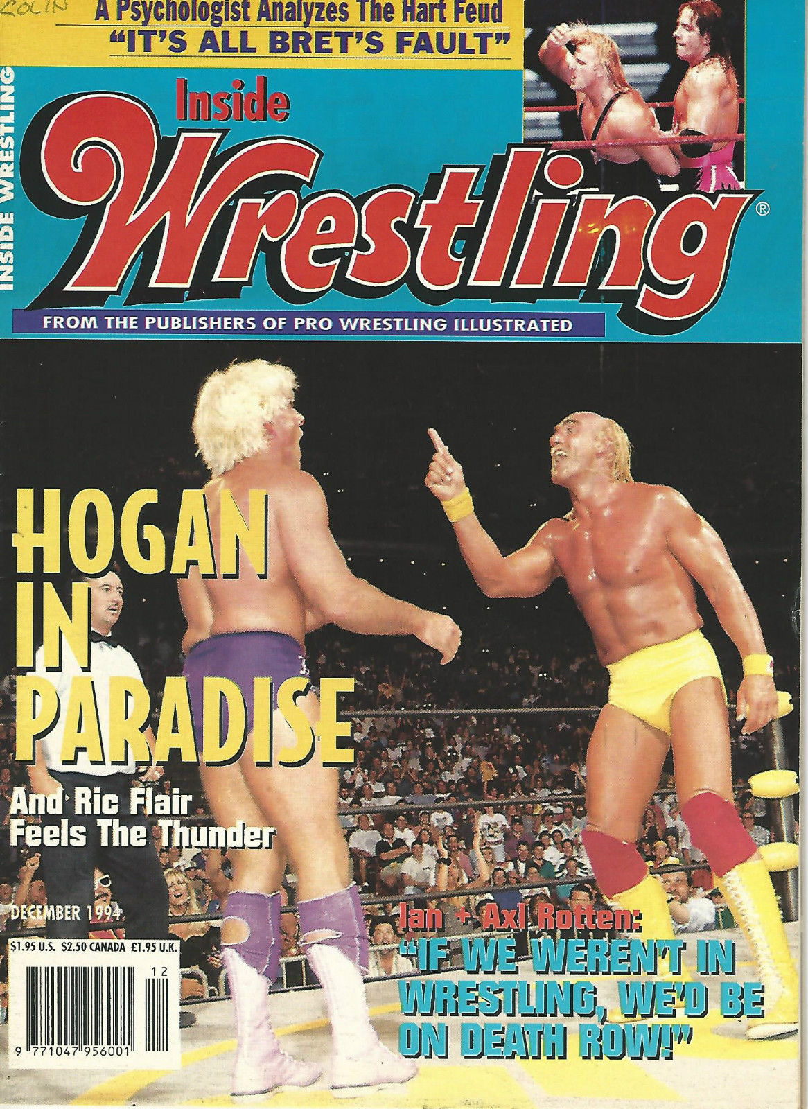 Inside Wrestling December 1994 Magazine PWcatalog