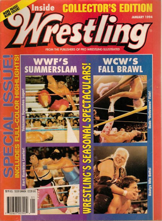 Inside Wrestling January 1994 Magazine PWcatalog