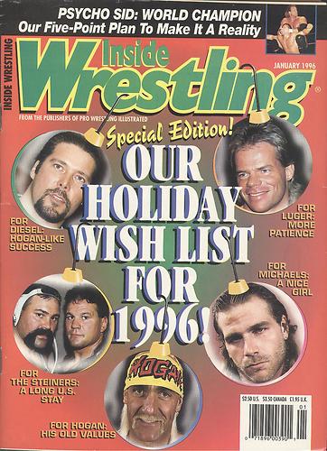 Inside Wrestling January 1996 Magazine PWcatalog