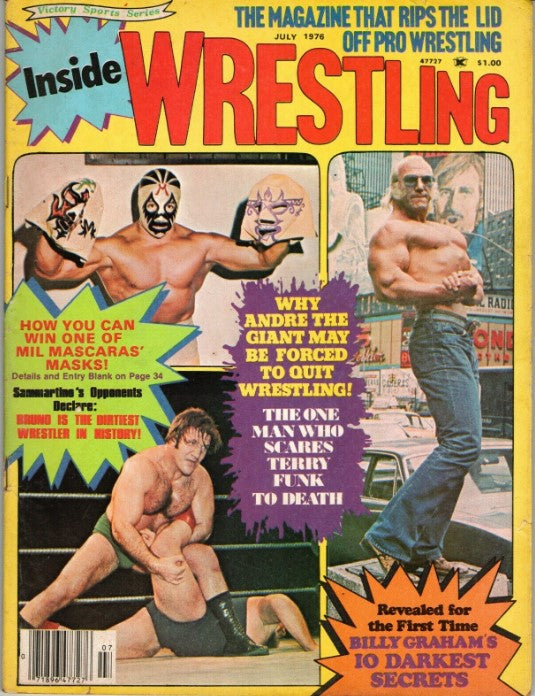 Inside Wrestling July 1976 Magazine PWcatalog