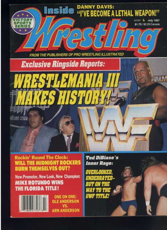 Inside Wrestling July 1987 Magazine PWcatalog