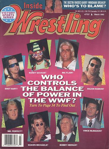 Inside Wrestling March 1993 Magazine PWcatalog
