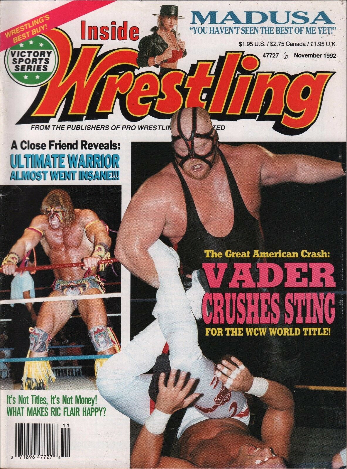 Inside Wrestling November 1992 Magazine PWcatalog