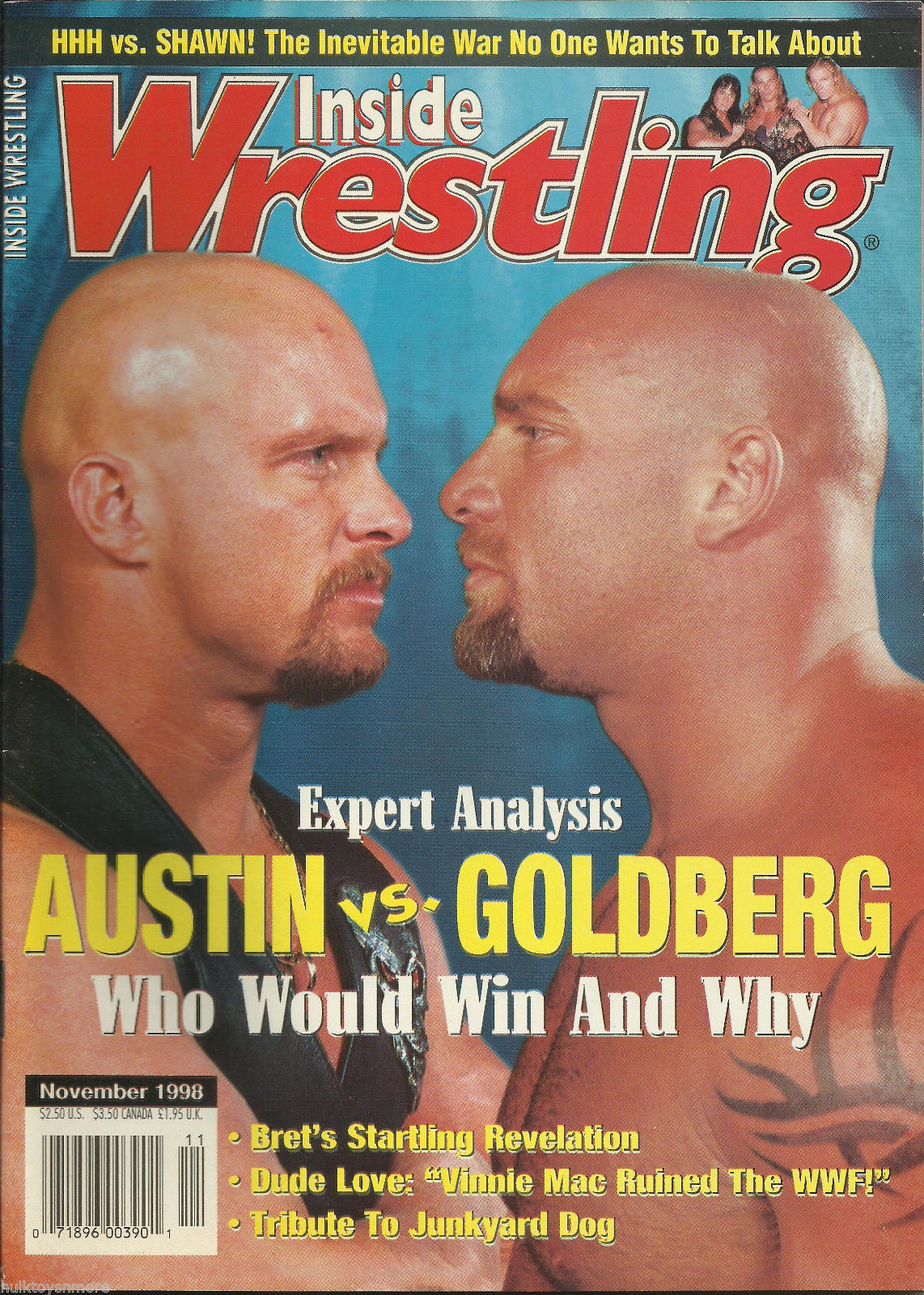 Inside Wrestling November 1998 Magazine PWcatalog