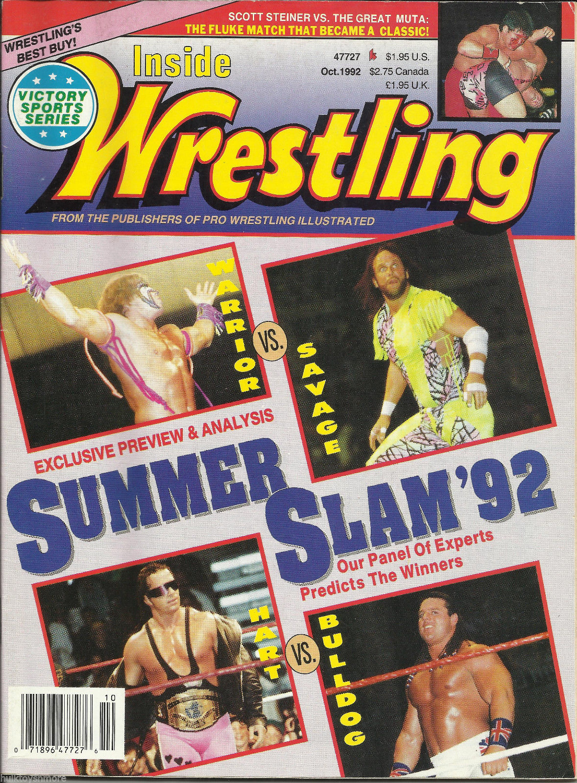 Inside Wrestling October 1992 Magazine PWcatalog