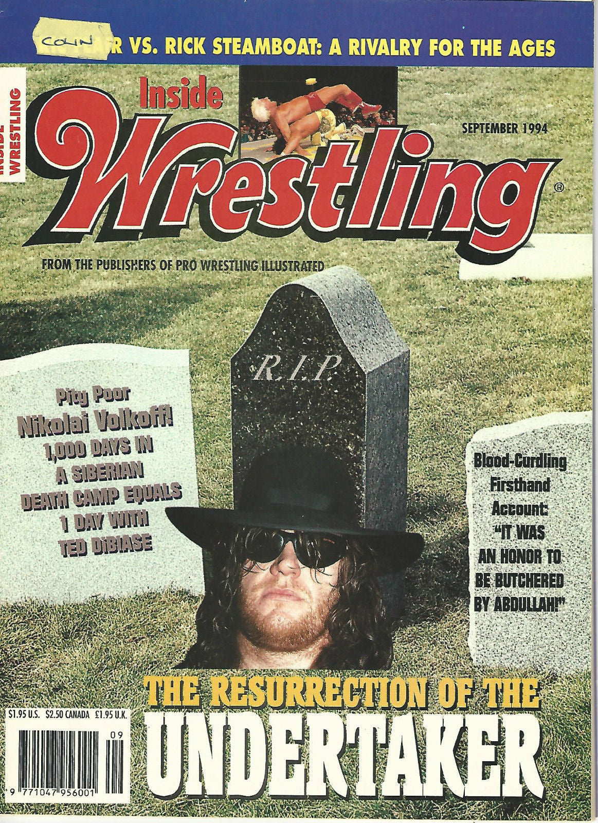Inside Wrestling September 1994 Magazine PWcatalog