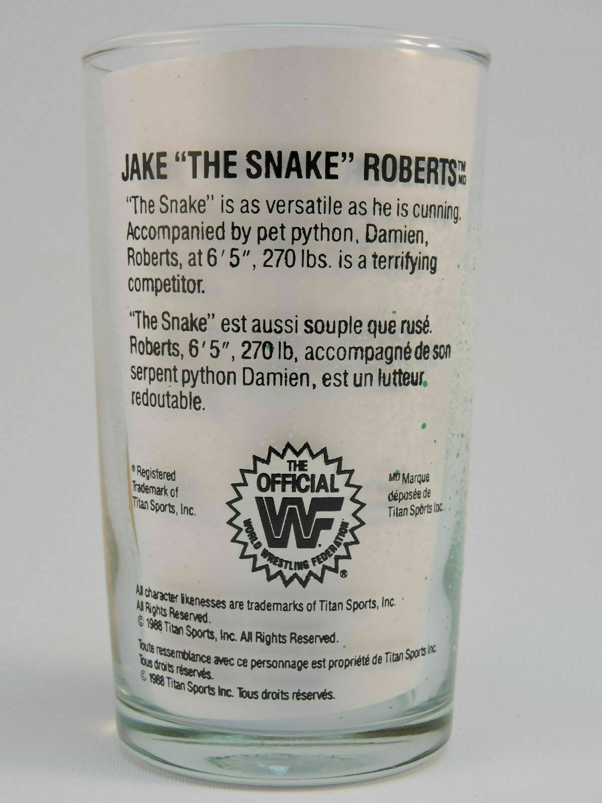 Jake Roberts peanut butter jar glass PWcatalog