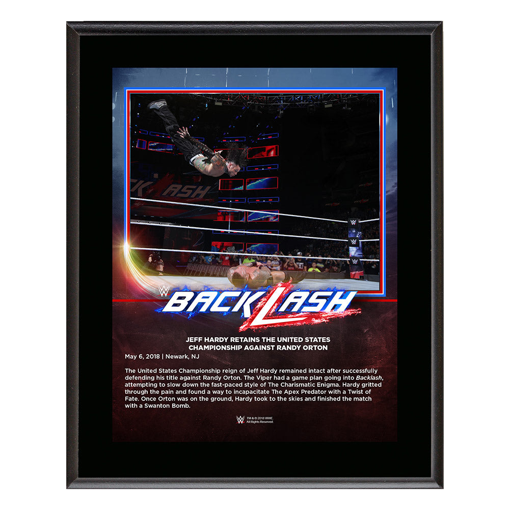 Jeff Hardy BackLash 2018 10 x 13 Photo Plaque Pwcatalog