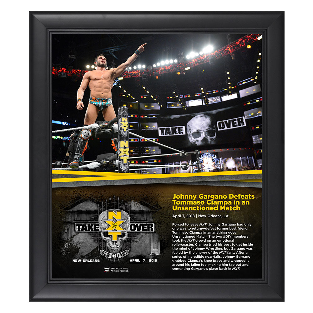 Johnny Gargano NXT TakeOver New Orleans 15 x 17 Framed Plaque Pwcatalog