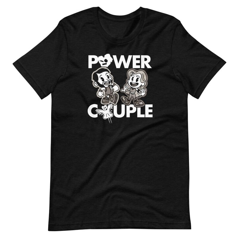Johnny Gargano & Candice LeRae Power Couple Cartoon T-Shirt Pwcatalog