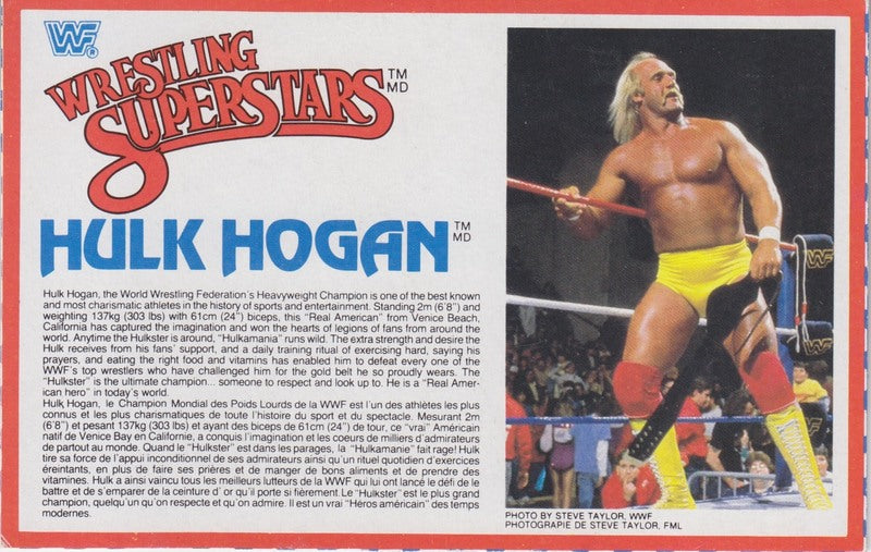 Hulk Hogan (Red Shirt) Series 6 (Black Card) (same pic as Series 5) PW Catalog