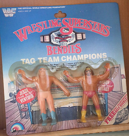 Jesse Ventura & Randy Savage Bendies Tag Team Champions PW Catalog