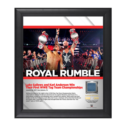 Luke Gallows and Karl Anderson Royal Rumble 2017 15 x 17 Framed Plaque w Ring Canvas Pwcatalog