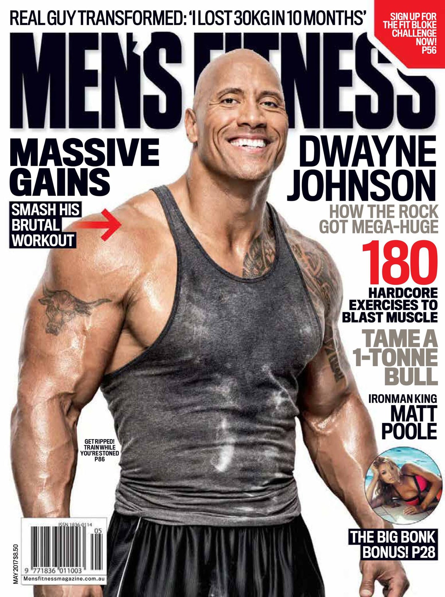 Mens Fitnes "Muscle & Fitness" 2017 May The Rock Australian Version Magazine PWcatalog