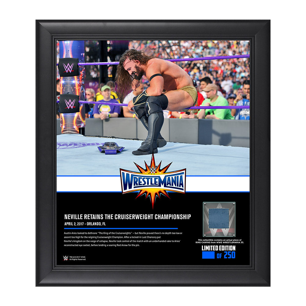 Neville WrestleMania 33 15 x 17 Framed Plaque w Ring Canvas Pwcatalog