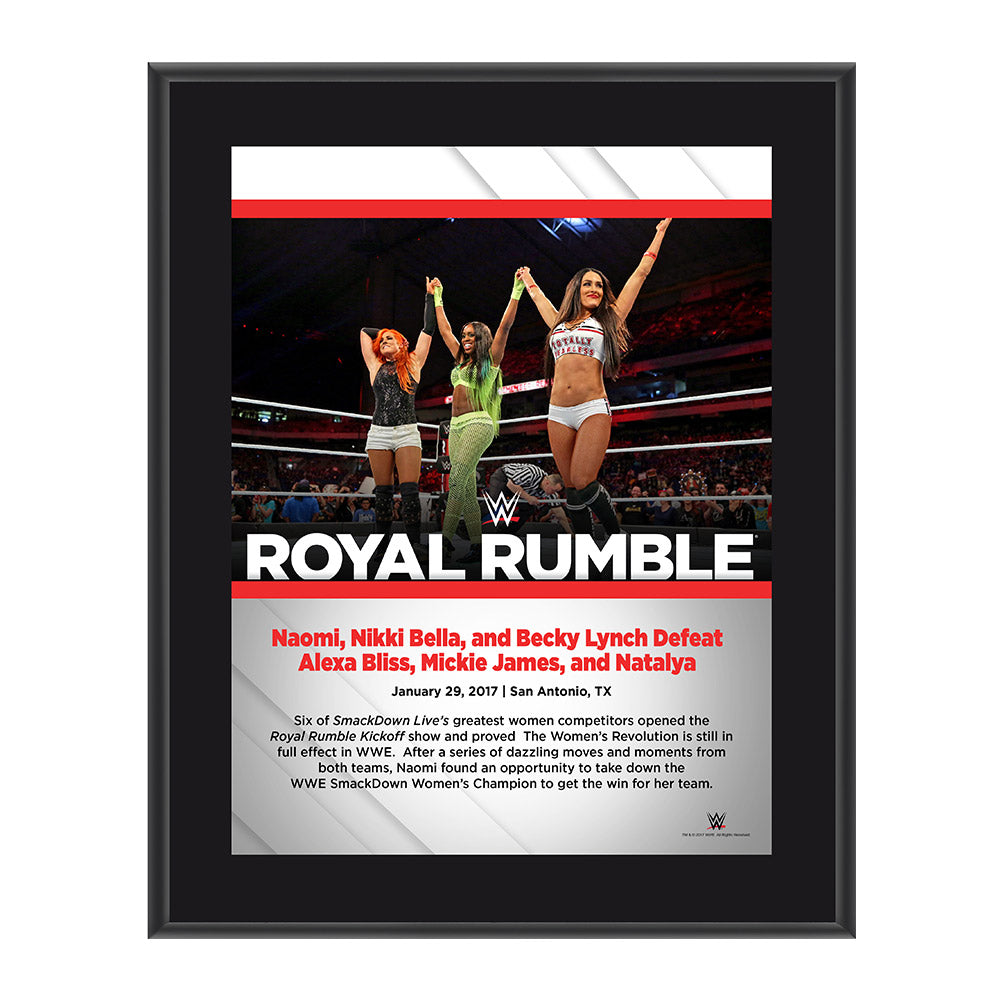 Nikki Bella, Becky Lynch, Naomi Royal Rumble 2017 10 x 13 Commemorative Photo Plaque Pwcatalog