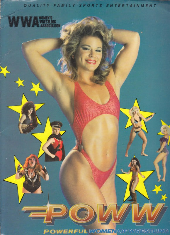 1988 POWW (WWA) folder/album Nina (Ivory) cover w/ bio sheets, articles, 6 color s Promo Photo PWcatalog