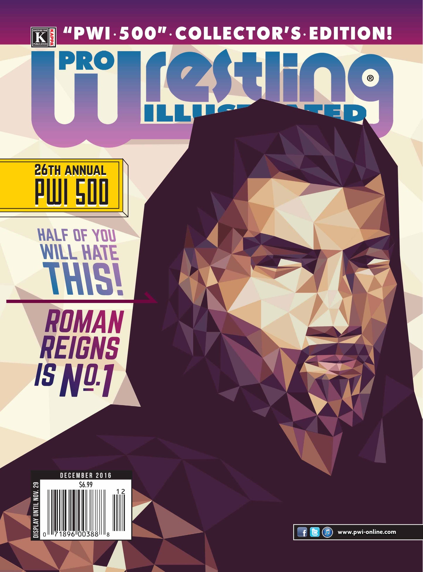 Pro Wrestling Illustrated December 2016 Magazine PWcatalog