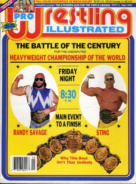 Pro Wrestling Illustrated September 1992 Magazine PWcatalog
