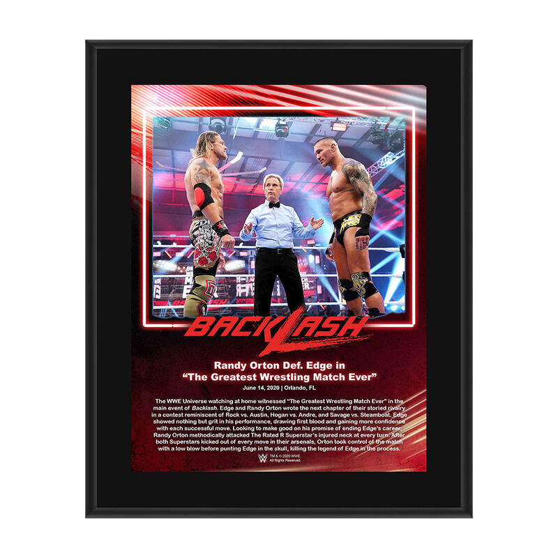 Randy Orton Backlash 2020 10x13 Commemorative Plaque Pwcatalog
