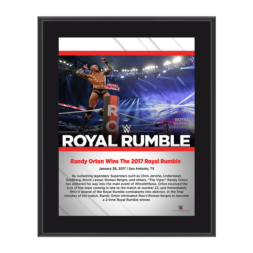 Randy Orton Royal Rumble 2017 10 x 13 Commemorative Photo Plaque Pwcatalog