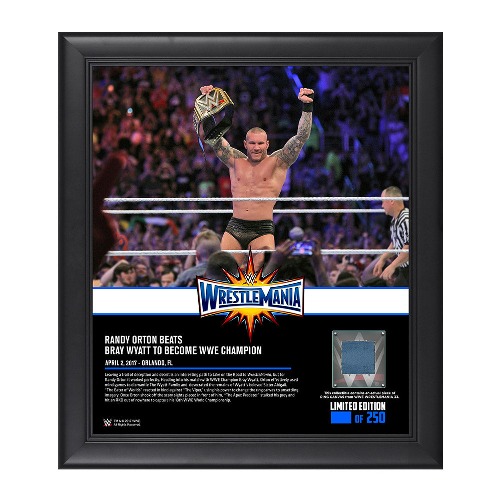 Randy Orton WrestleMania 33 15 x 17 Framed Plaque w Ring Canvas Pwcatalog