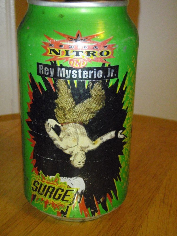 Surge Rey Mysterio Jr WCW Soda Cans 1999 Set Of 5, Coca-Cola PW Catalog