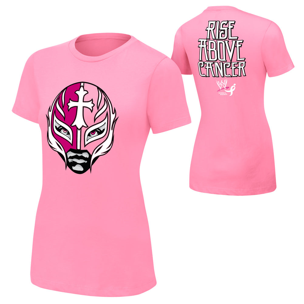 Rey Mysterio Rise Above Cancer Pink Women's T-Shirt Pwcatalog