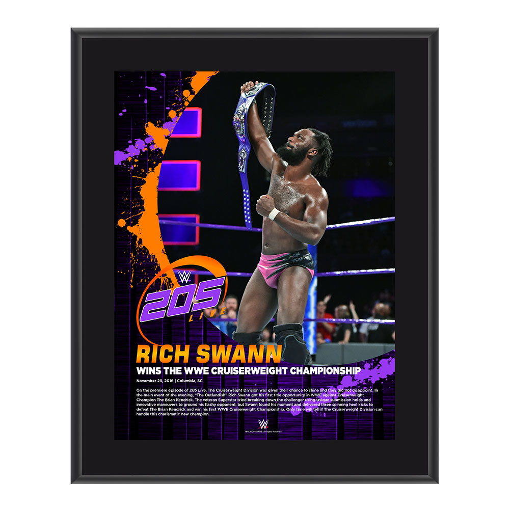 Rich Swann WWE Cruiserweight Champion 10 x 13 Commemorative Photo Plaque Pwcatalog
