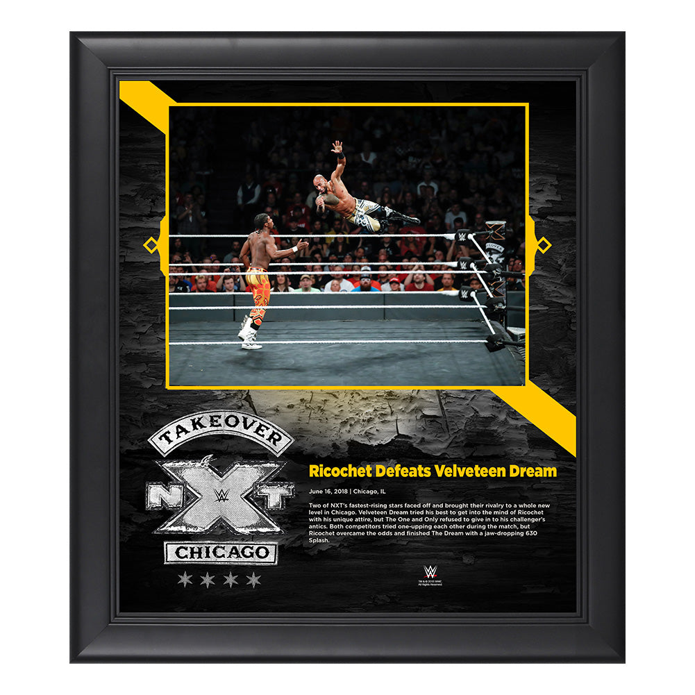 Ricochet NXT TakeOver Chicago 15 x 17 Framed Plaque w Ring Canvas Pwcatalog