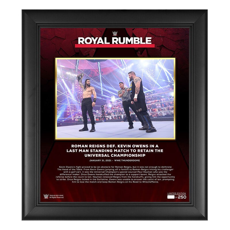 Roman Reigns Royal Rumble 2021 15 x 17 Commemorative Plaque Pwcatalog