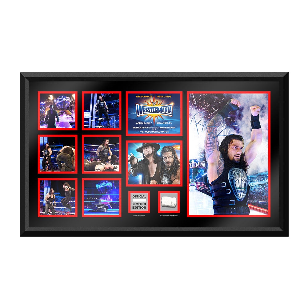 Roman Reigns WrestleMania 33 Signed Commemorative Plaque Pwcatalog