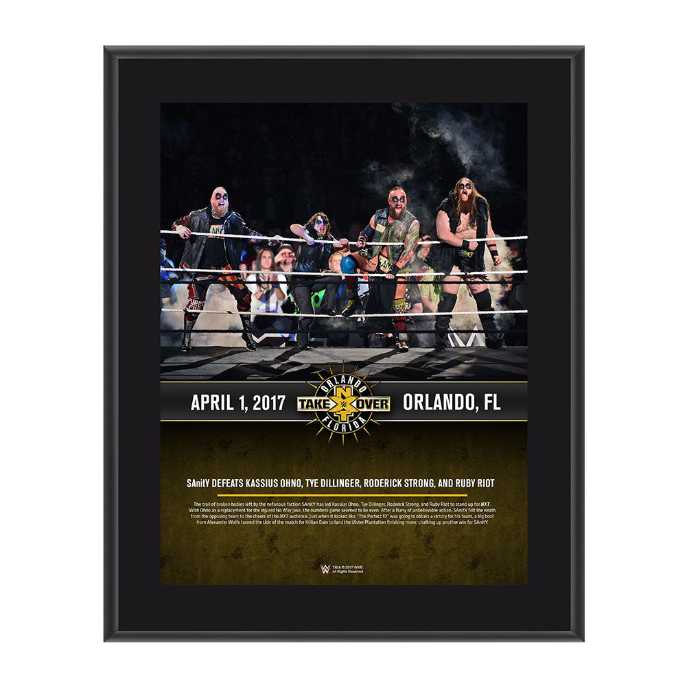 SAnitY NXT TakeOver Orlando 10 x 13 Commemorative Photo Plaque