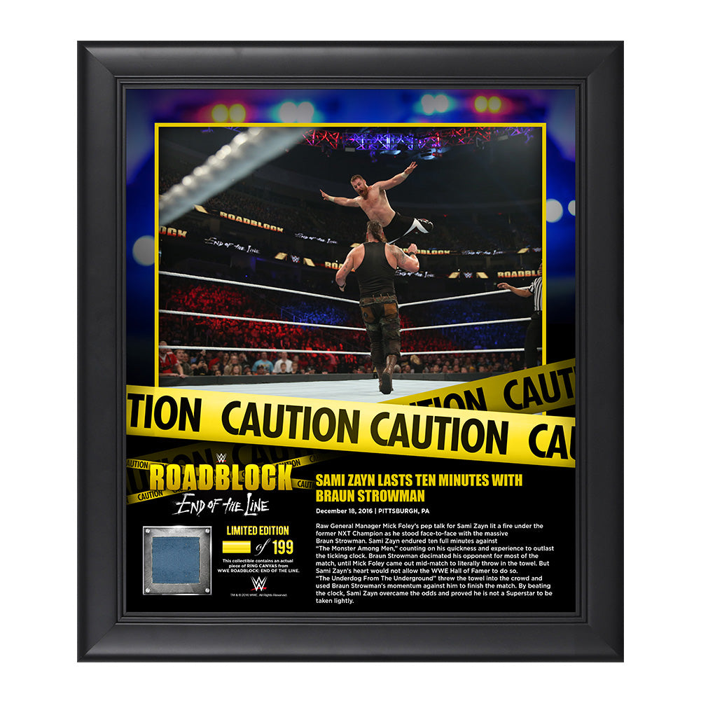 Sami Zayn RoadBlock 2016 15 x 17 Framed Plaque w Ring Canvas Pwcatalog