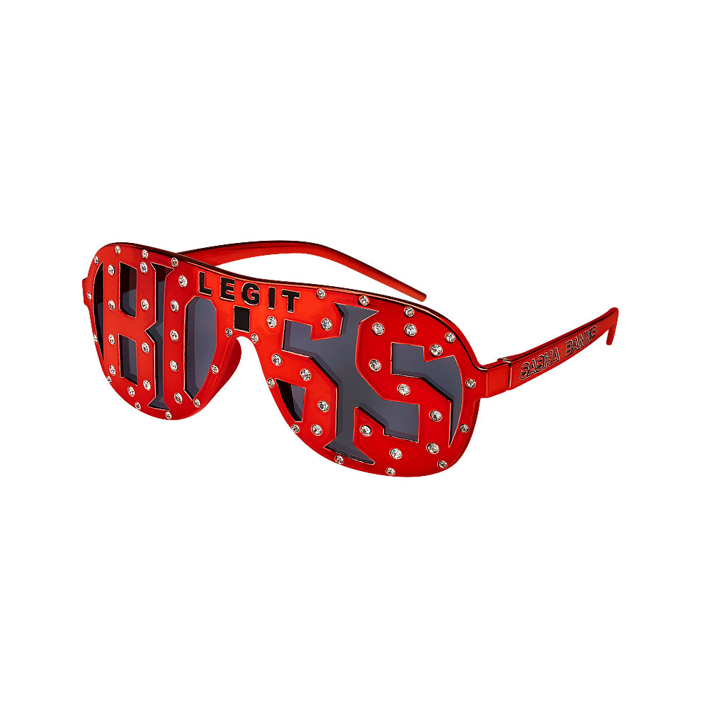 Sasha Banks Legit Boss Red Studded Sunglasses Pwcatalog
