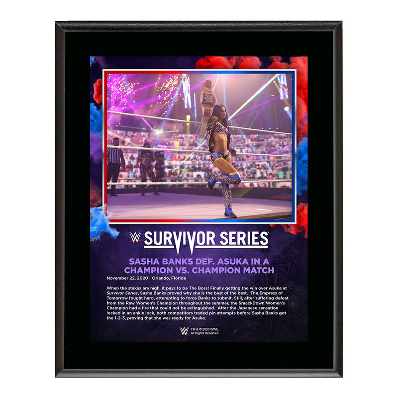 Sasha Banks Survivor Series 2020 10 x 13 Commemorative Plaque Pwcatalog