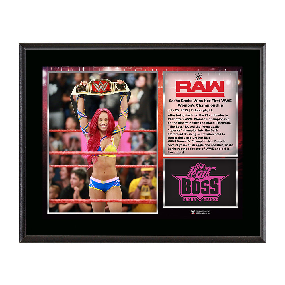 Sasha Banks WWE Women's Championship 10 X 13 Commemorative Photo Plaque Pwcatalog