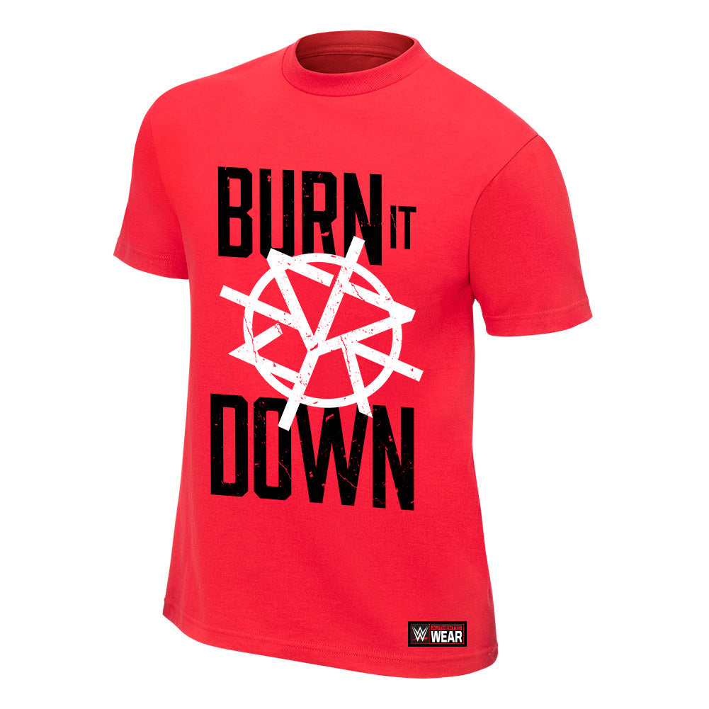 Seth Rollins Burn It Down Red Authentic T-Shirt Pwcatalog