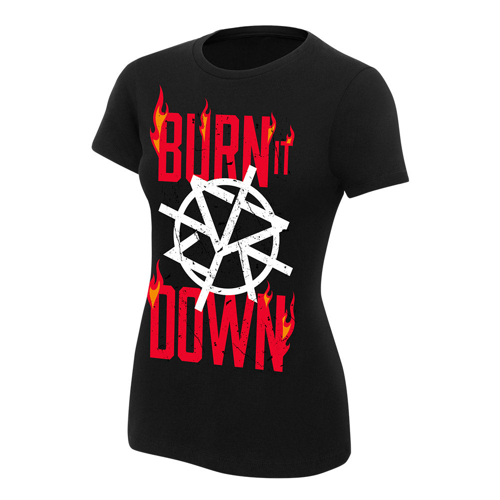Seth Rollins Burn It Down Women's Authentic T-Shirt Pwcatalog