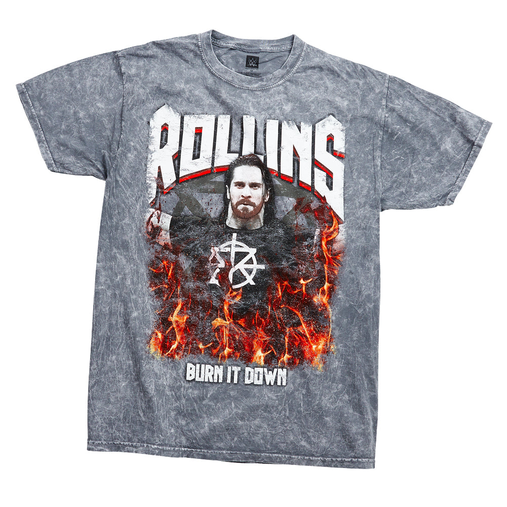 Seth Rollins Burn it Down Mineral Wash T-Shirt Pwcatalog