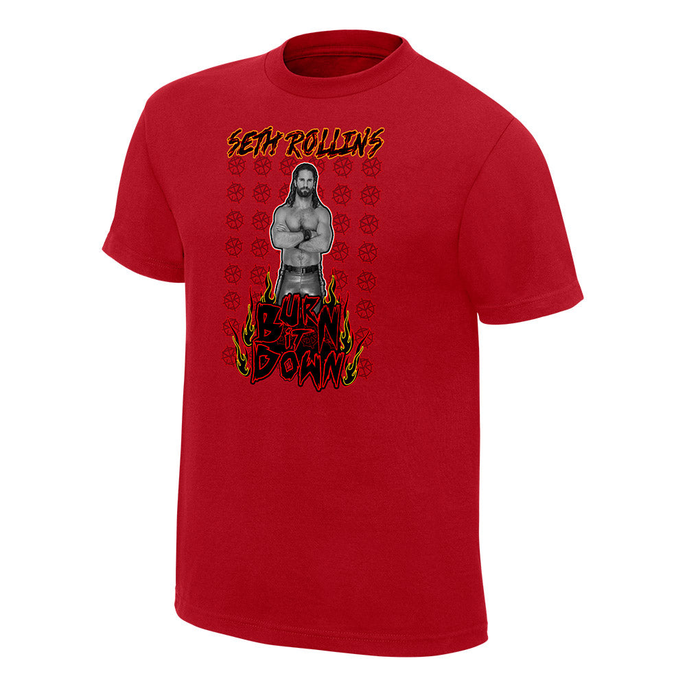 Seth Rollins Burn it Down Neon Collection Graphic T-Shirt Pwcatalog