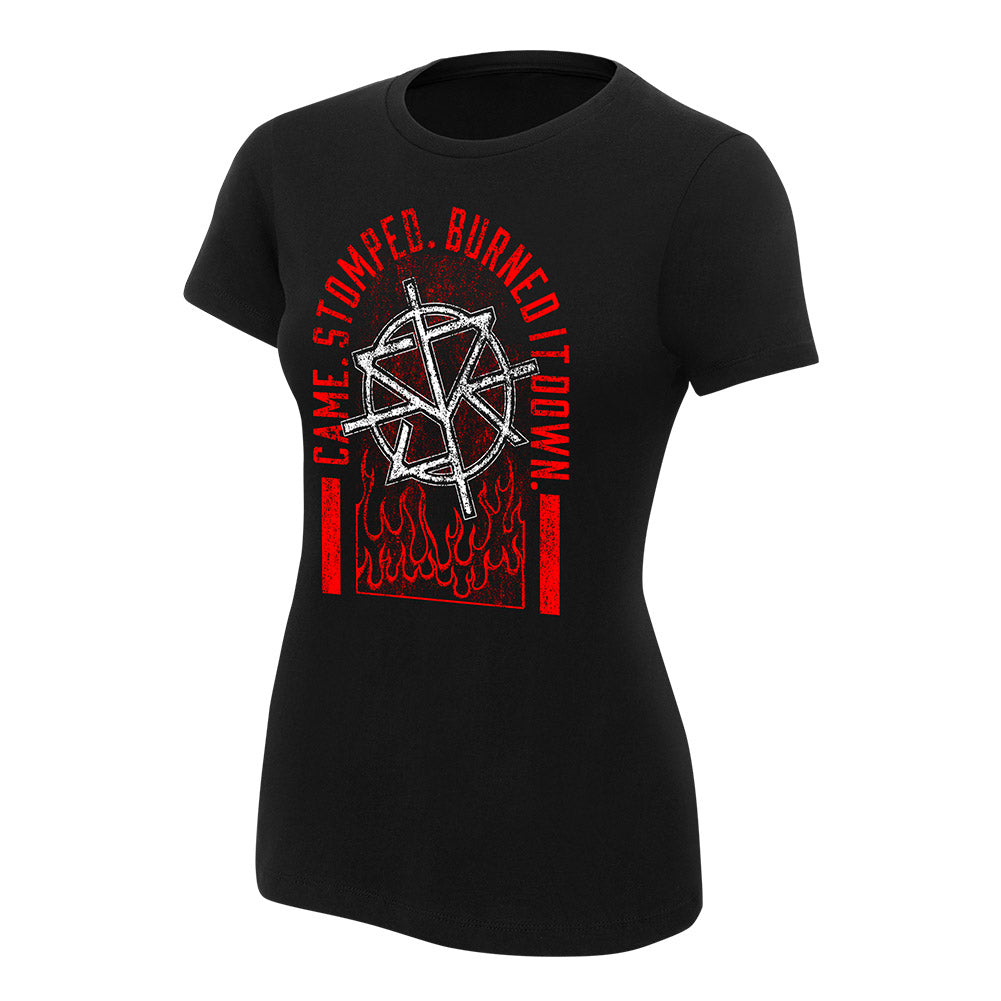 Seth Rollins Came. Stomped. Burned it Down Women's Authentic T-Shirt Pwcatalog