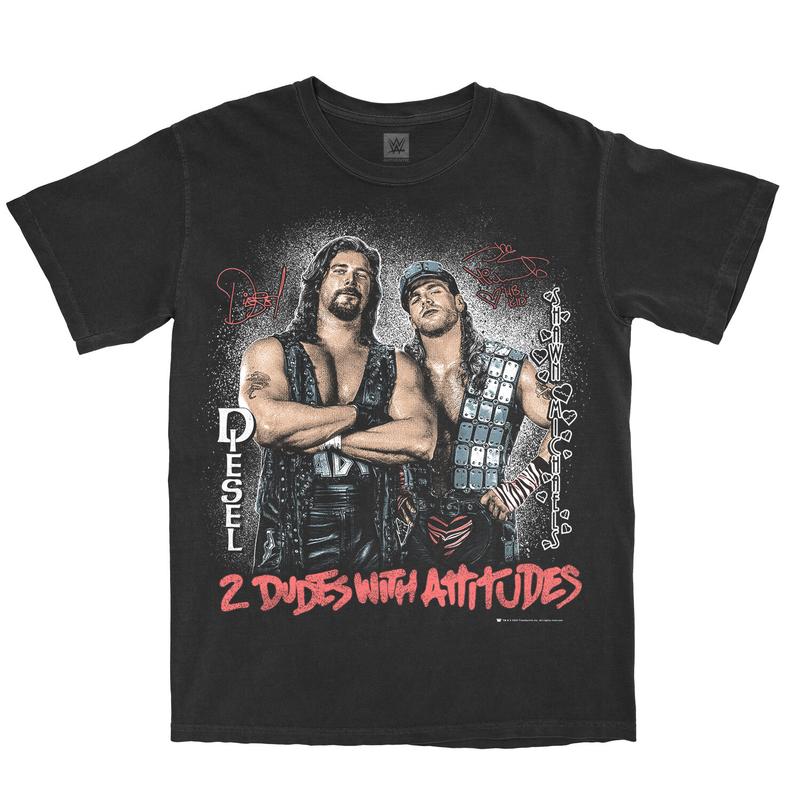 Shawn Michaels & Diesel 2 Dudes With Attitudes Graphic T-Shirt Pwcatalog