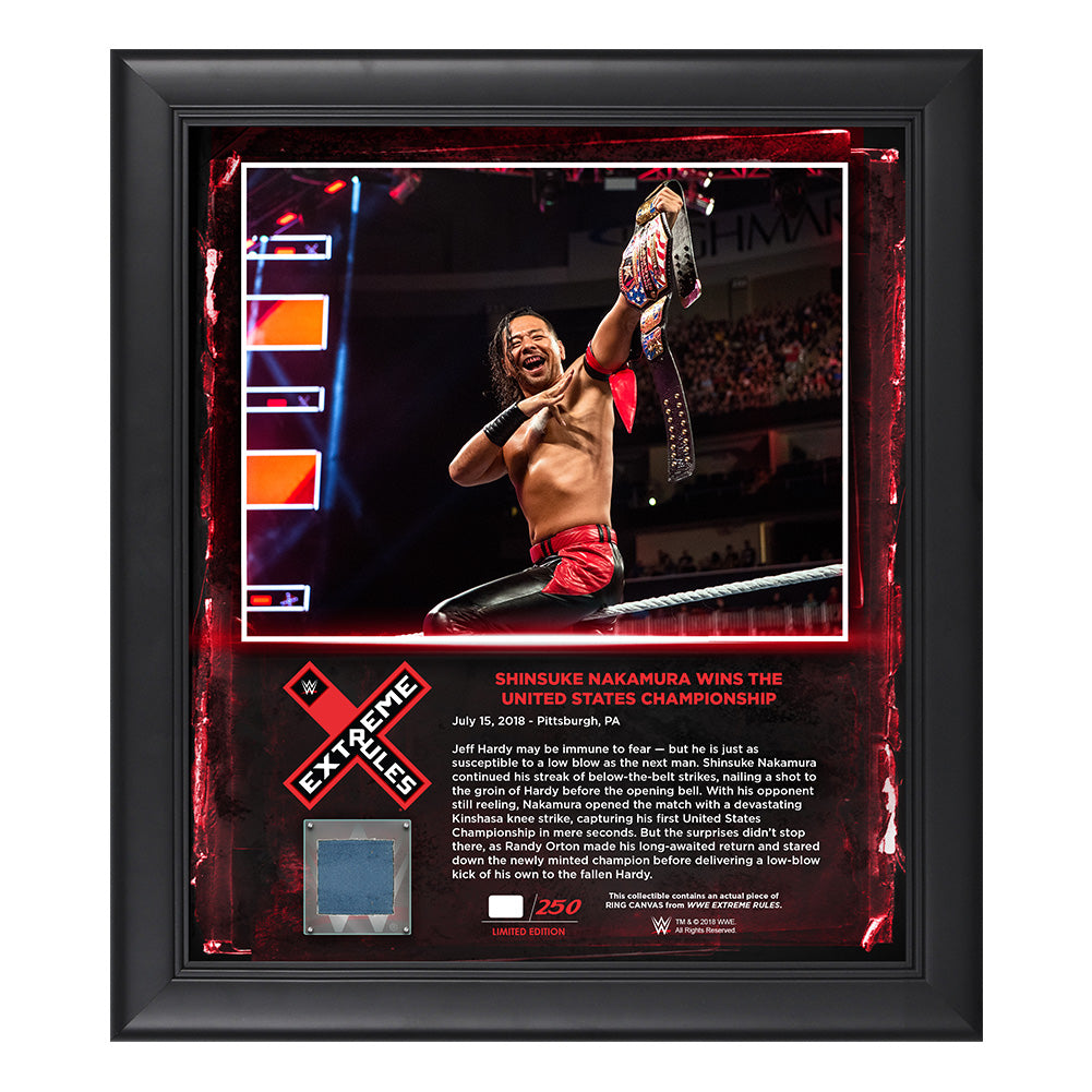 Shinsuke Nakamura Extreme Rules 2018 15 x 17 Framed Plaque w Ring Canvas Pwcatalog